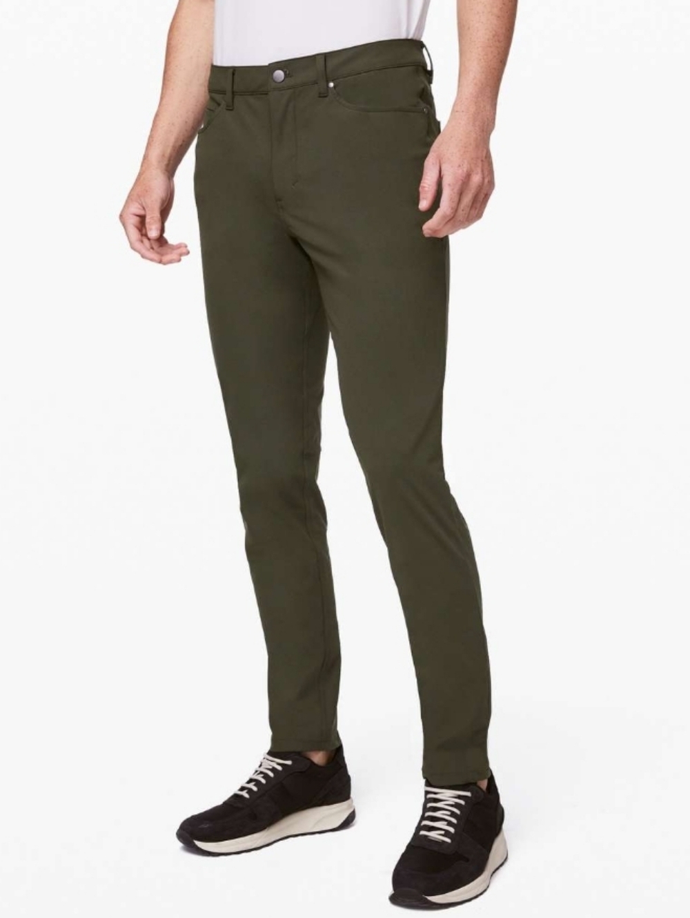 Lululemon Men's ABC Pant Slim Dark Olive Waist 34 Warpstream Fabric